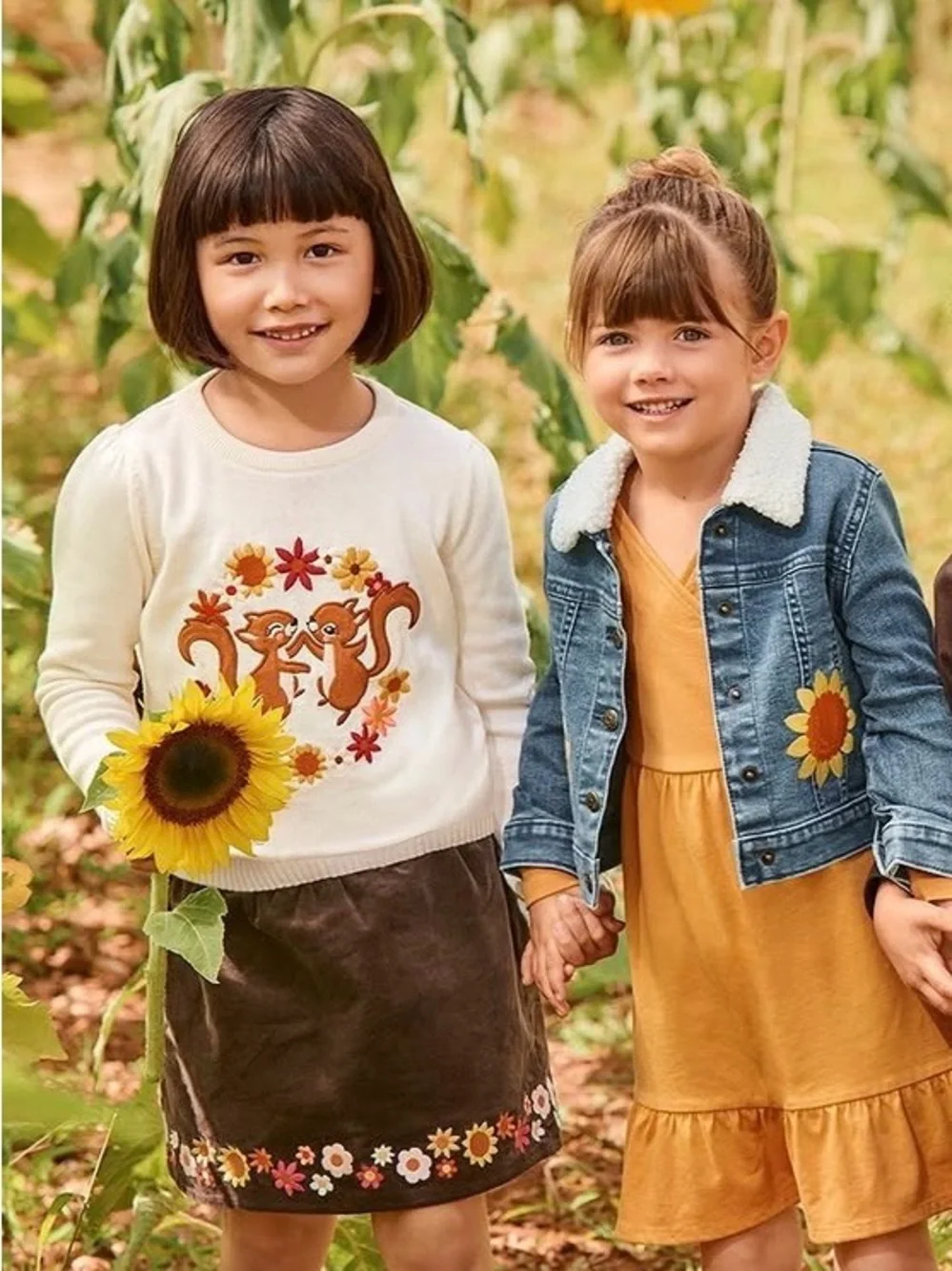 Gymboree Girls ‘Happy Harvest’ 3-piece Ivory & Brown Squirrel Skort Set Size 5T